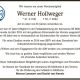 Trauer um Werner Hollweger
